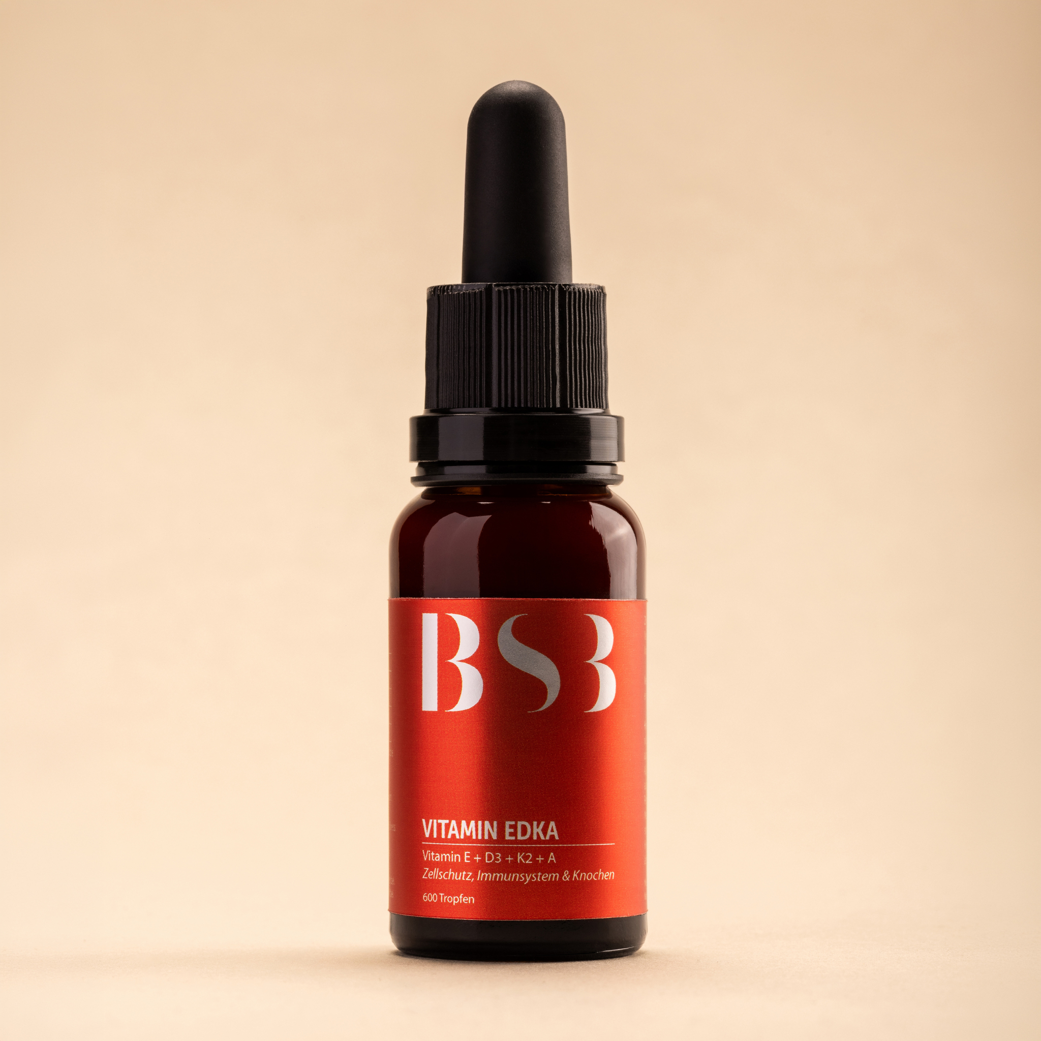 VITAMIN EDKA von BeautySystem-3, Flasche mit Vitamin E und D3 Nahrungsergänzungsmittel, Nahaufnahme