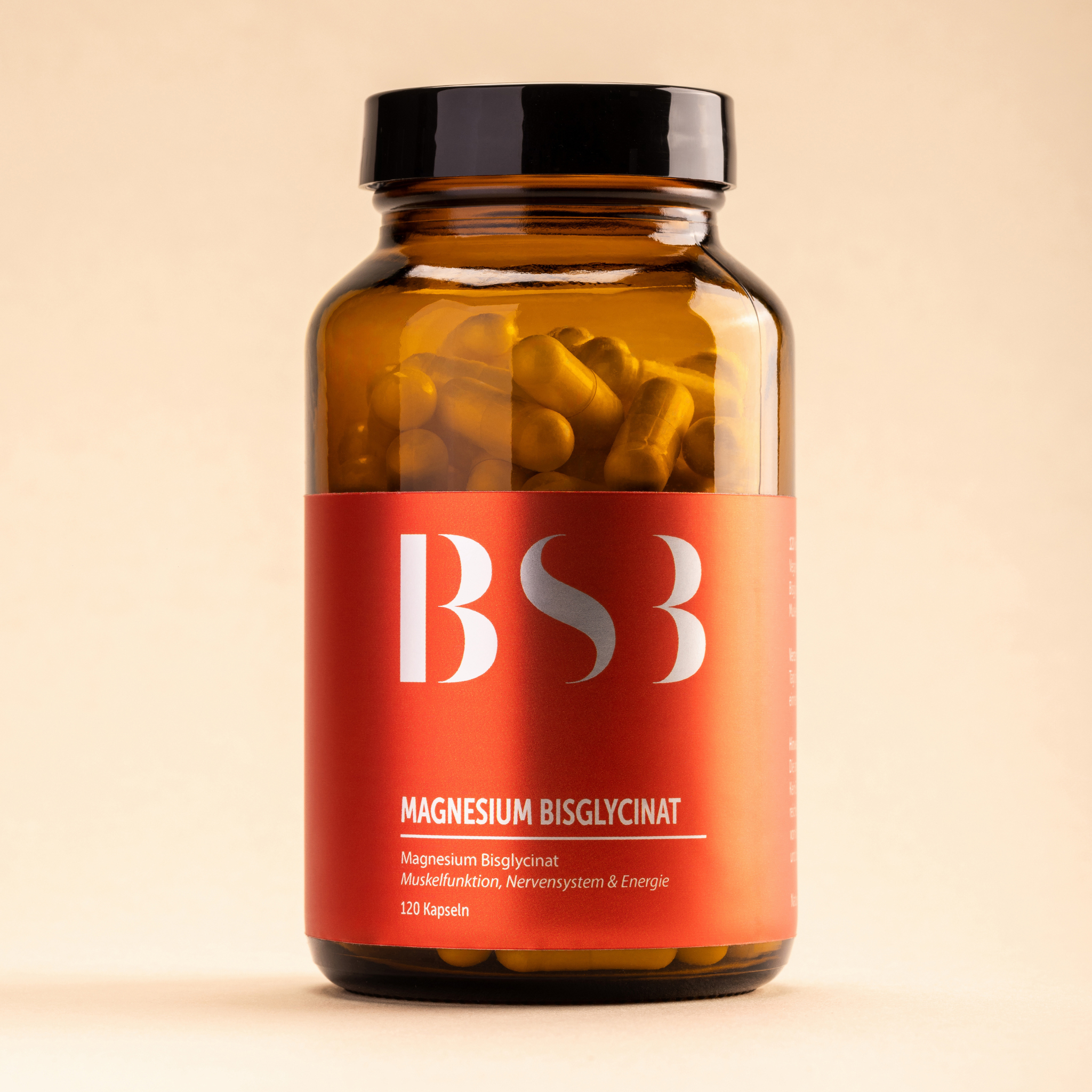 Magnesium Bisglycinat von BeautySystem-3 in einer Dose, zeigt die Nahrungsergänzung mit Magnesium in Tablettenform