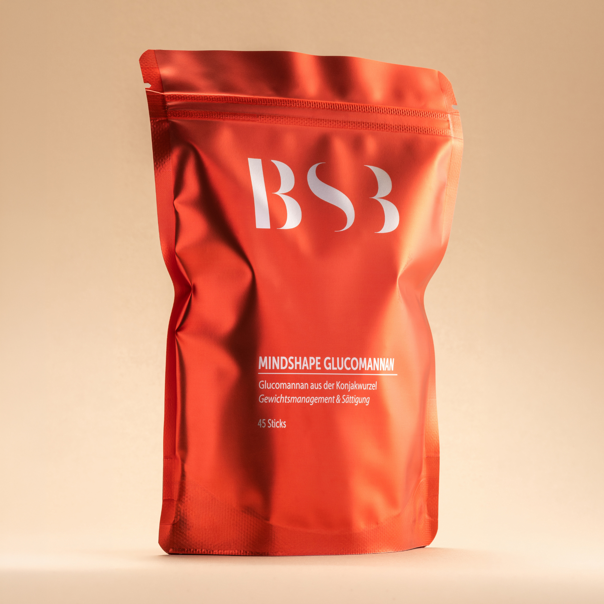 Mindshape Glucomannan Kapseln, natürliche Ergänzung zur Unterstützung der Verdauung, in einer transparenten Verpackung sichtbar
