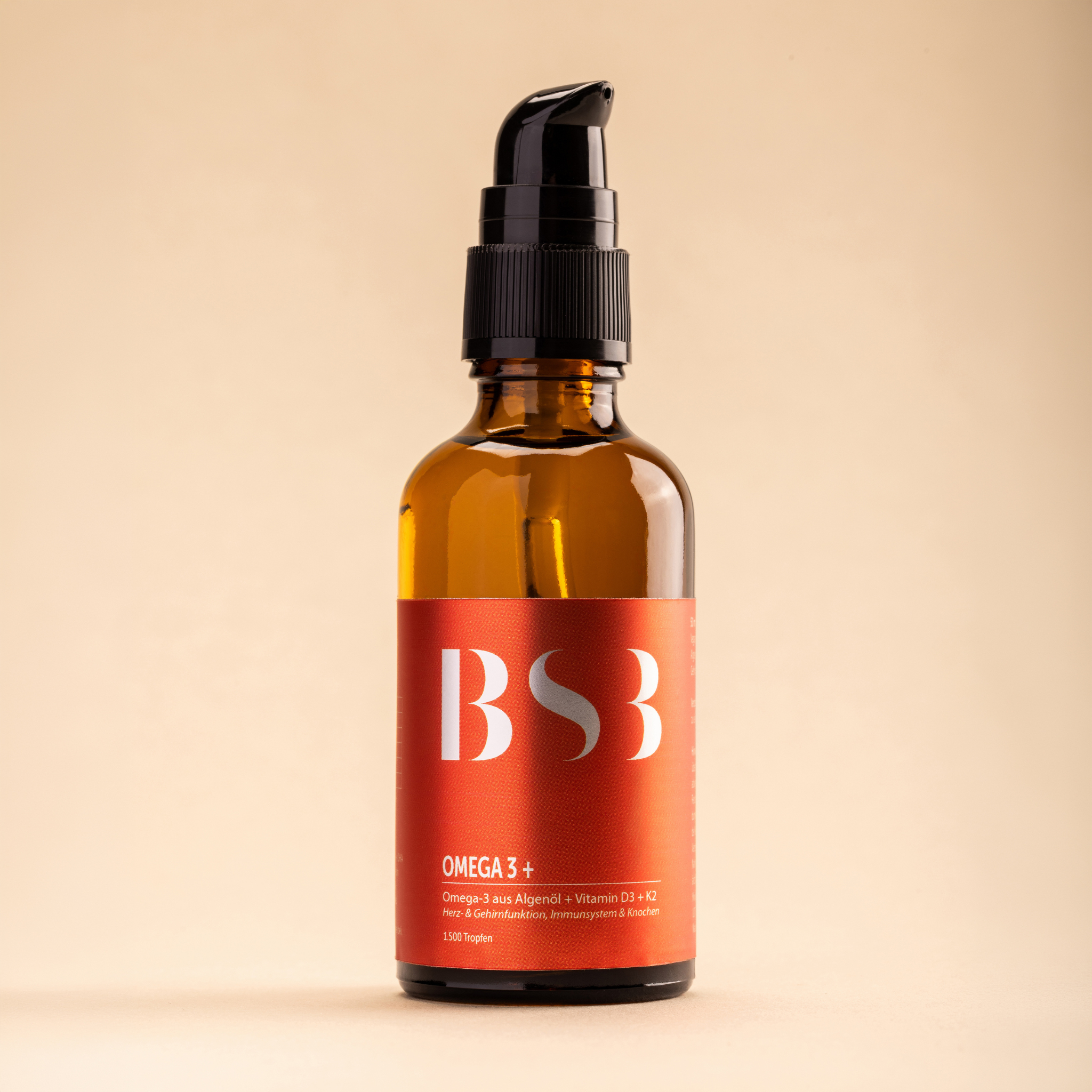 Omega 3+ Nahrungsergänzungsmittel von BeautySystem-3, Flasche mit Kapseln, gesundheitsfördernde Omega-3-Fettsäuren