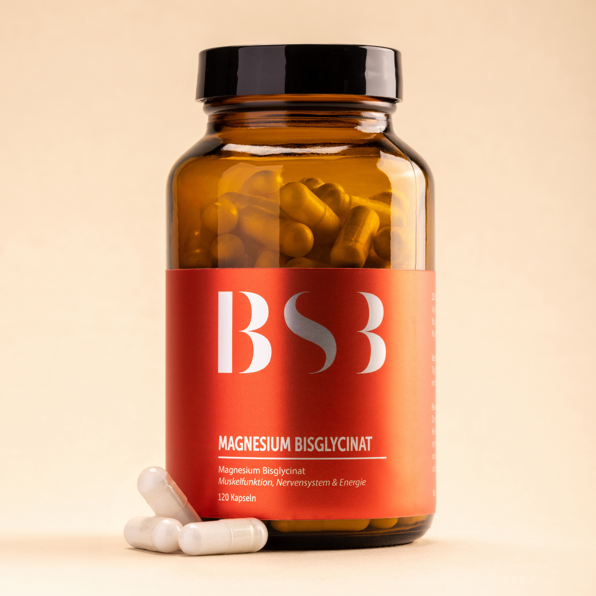Zwei Packungen Magnesium Bisglycinat von BeautySystem-3, natürliche Kapseln zur Muskelentspannung und Nervenstärkung