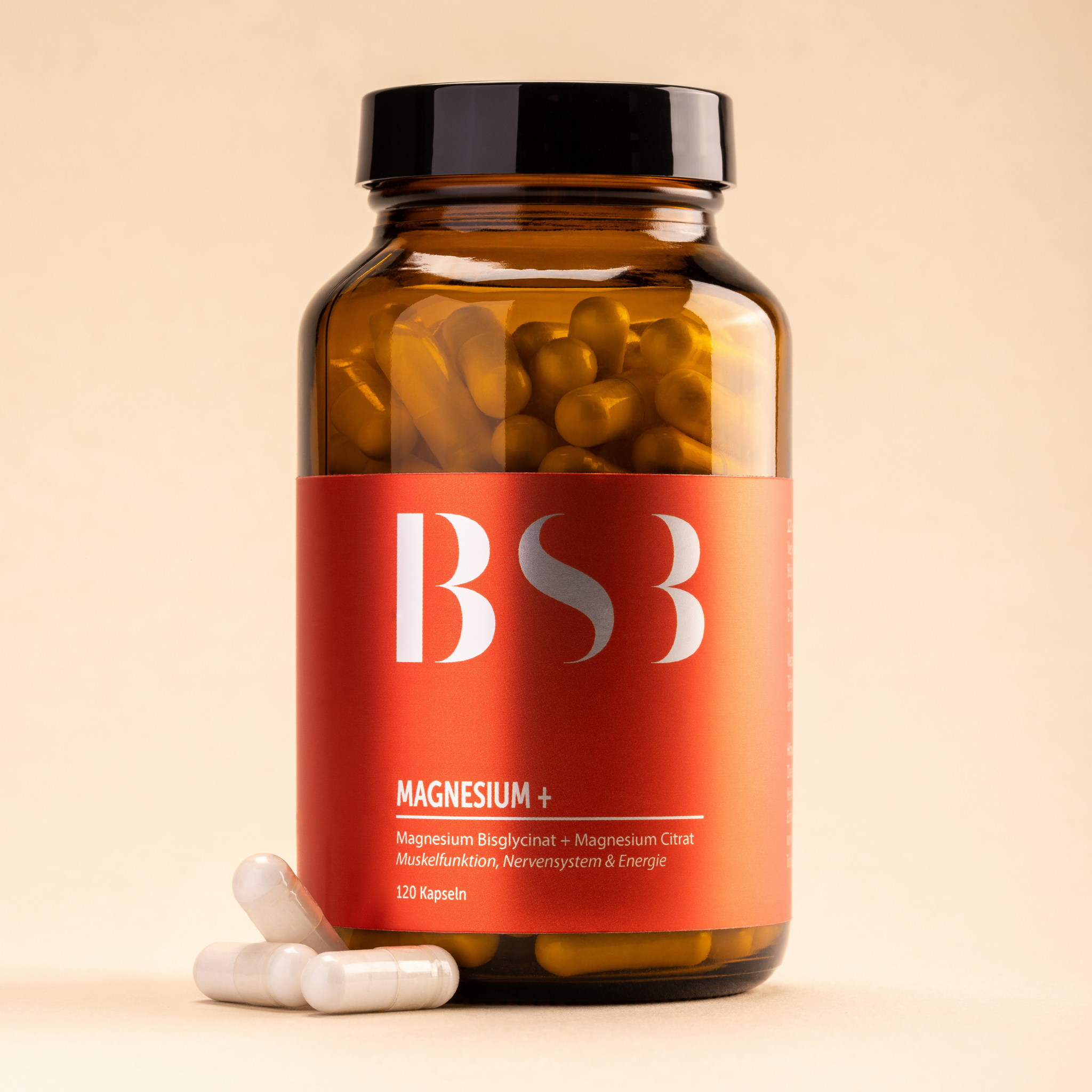Zwei Packungen Magnesium Plus von BeautySystem-3, Nahrungsergänzungsmittel in weißen Verpackungen mit blauer Schrift