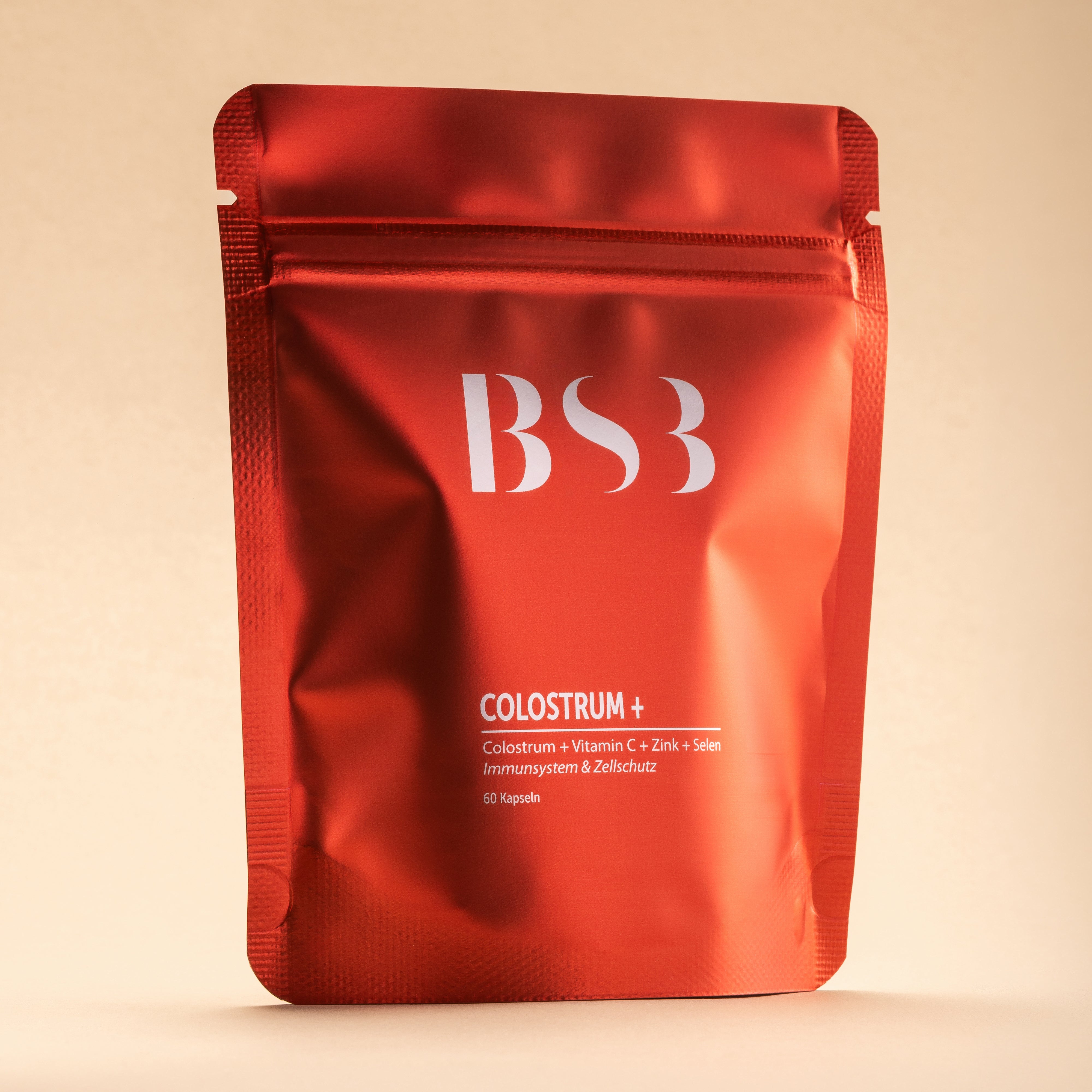 Flasche mit COLOSTRUM+ Nachfüllpack von BeautySystem-3, natürlicher Nahrungsergänzung in hygienischer Verpackung